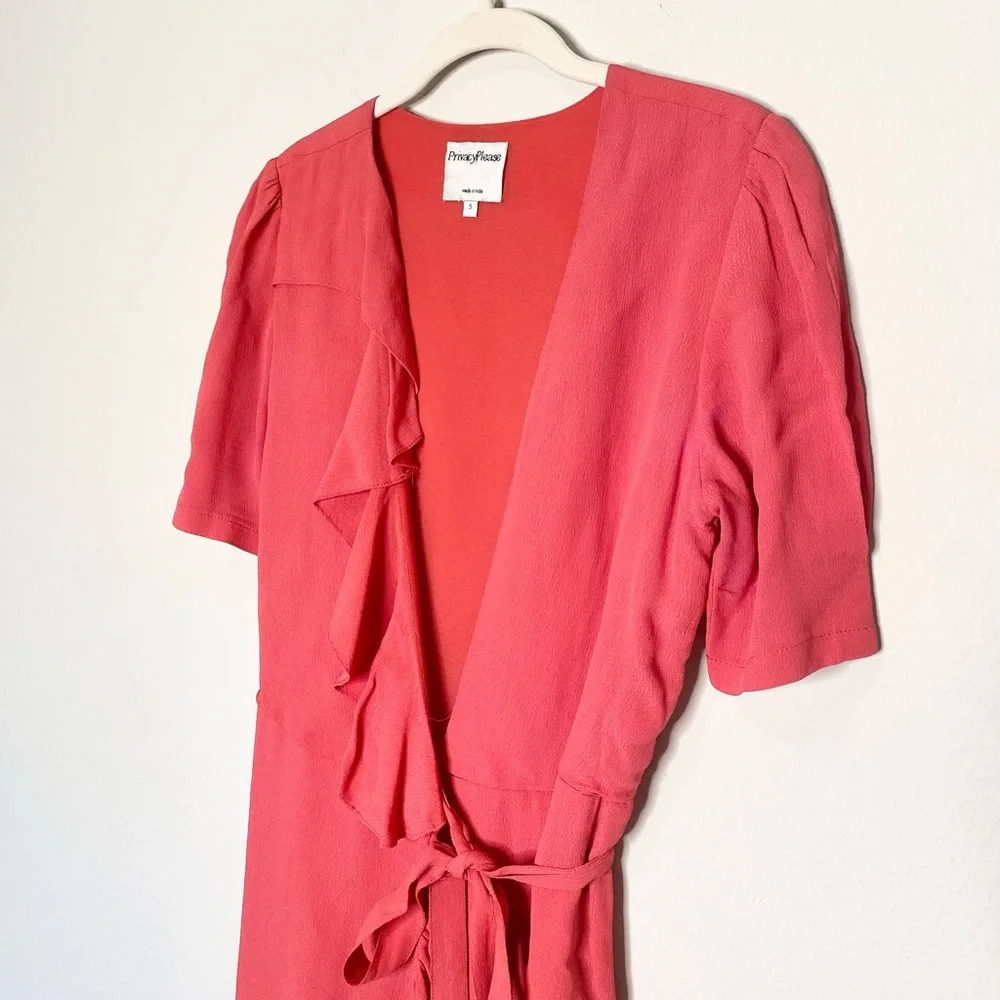 Privacy Please June Ruffle Short Sleeve Wrap Mini Dress - Picture 5 of 8